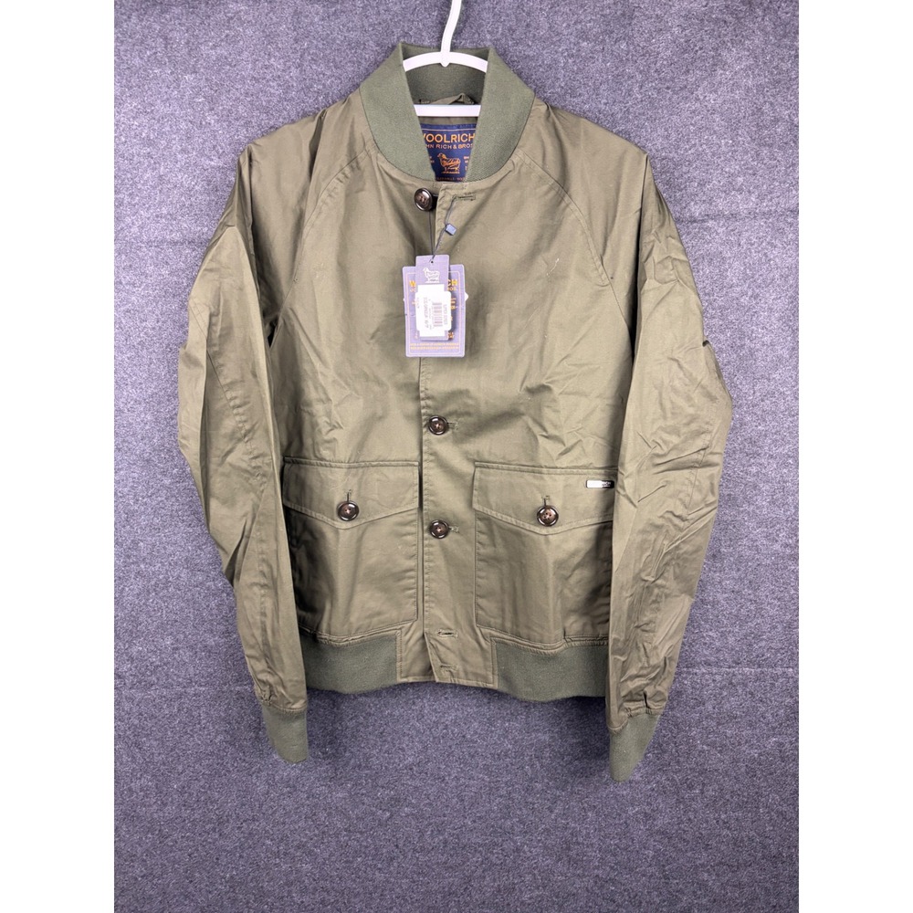 Woolrich John Rich & Bros Summer Bomber Jacket Olive Green W01022 Mens XS